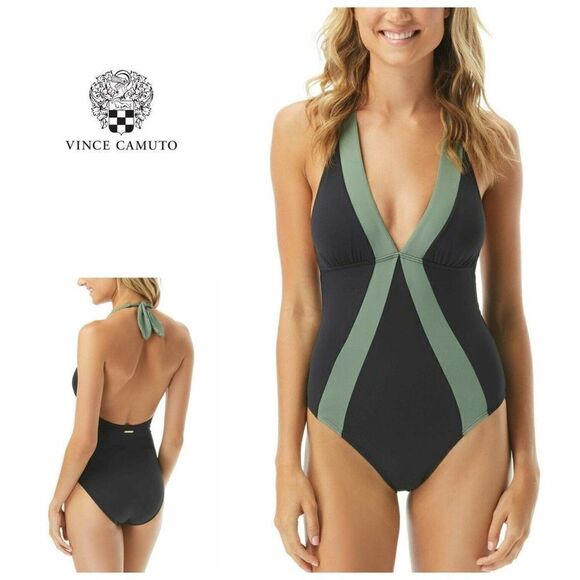 Vince Camuto deep sea color block swimsuit. NWT - Picture 1 of 7